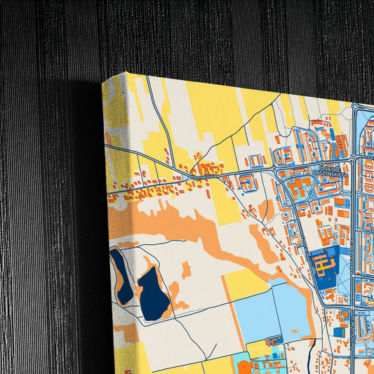 Suwałki Poland Colorful City Map Canvas Print Detail