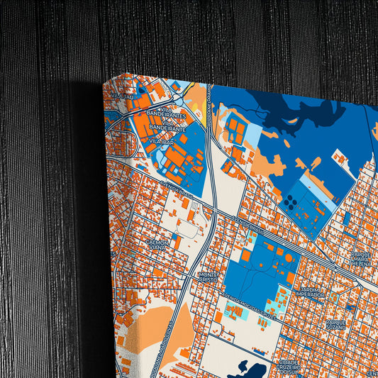 Suzano Brazil Colorful City Map Canvas Print Detail