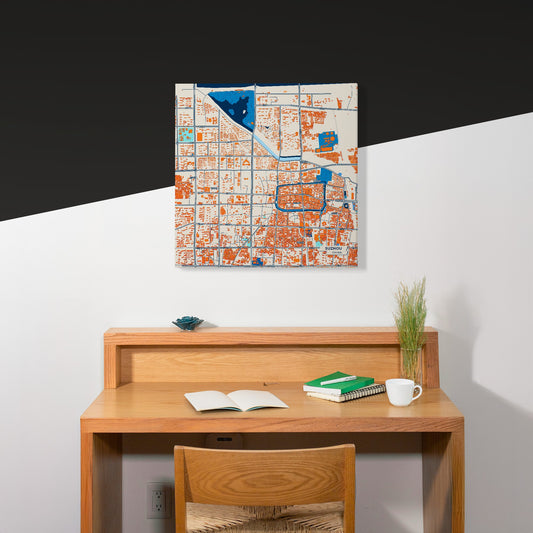 Suzhou China Colorful City Map Canvas Print Scene