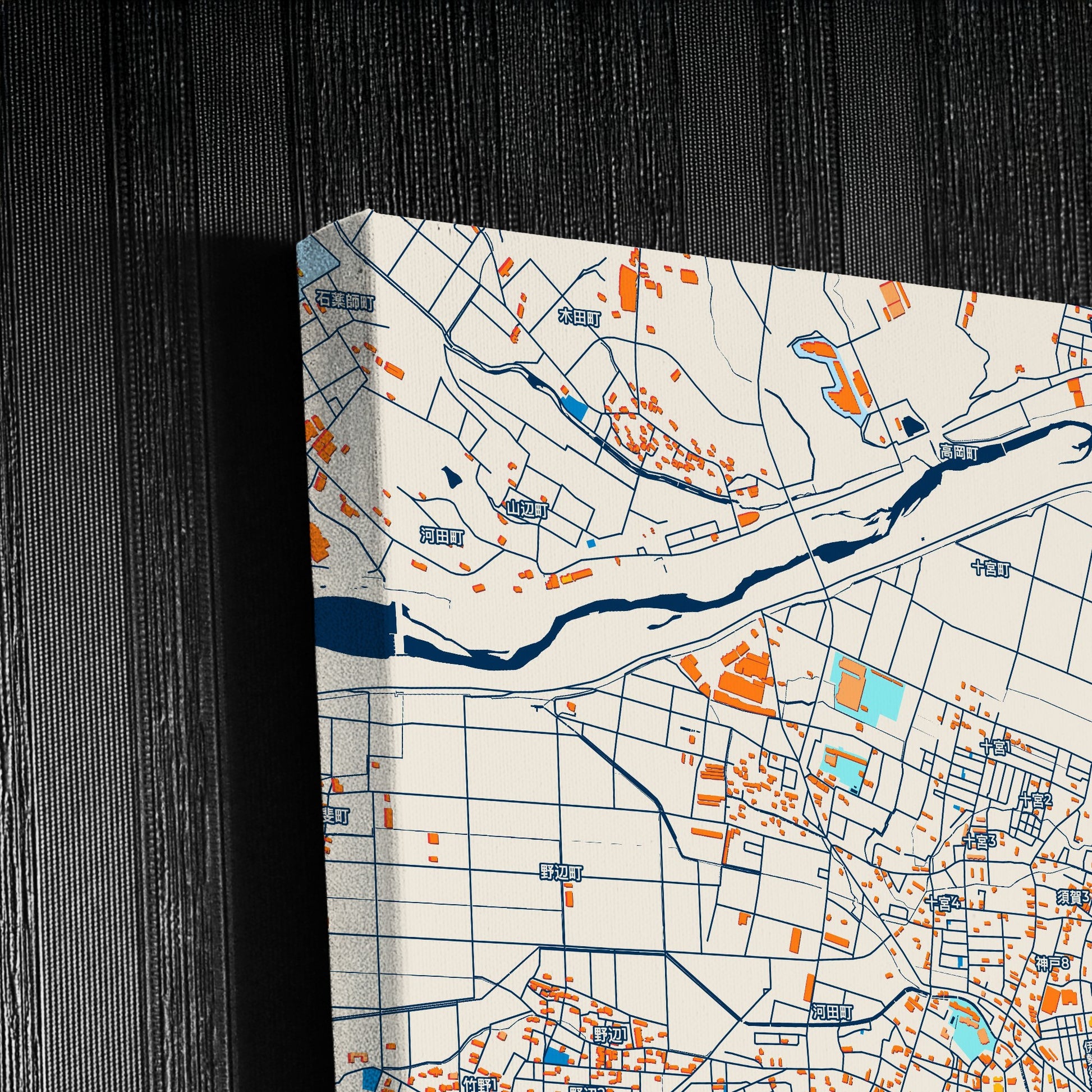 Suzuka Japan Colorful City Map Canvas Print Detail