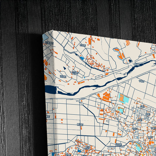 Suzuka Japan Colorful City Map Canvas Print Detail