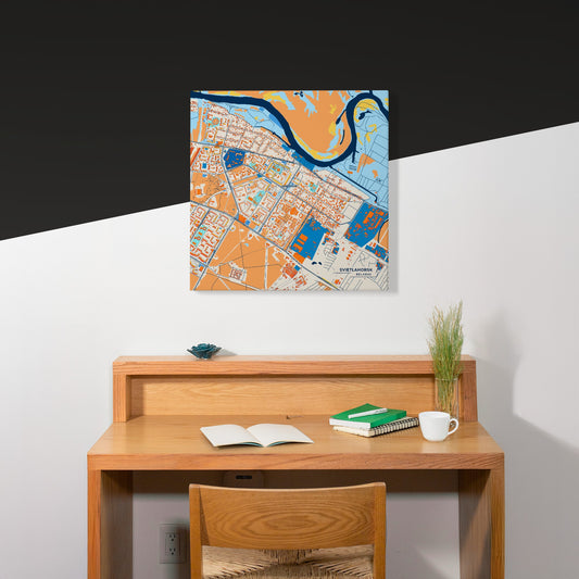 Svietlahorsk Belarus Colorful City Map Canvas Print Scene