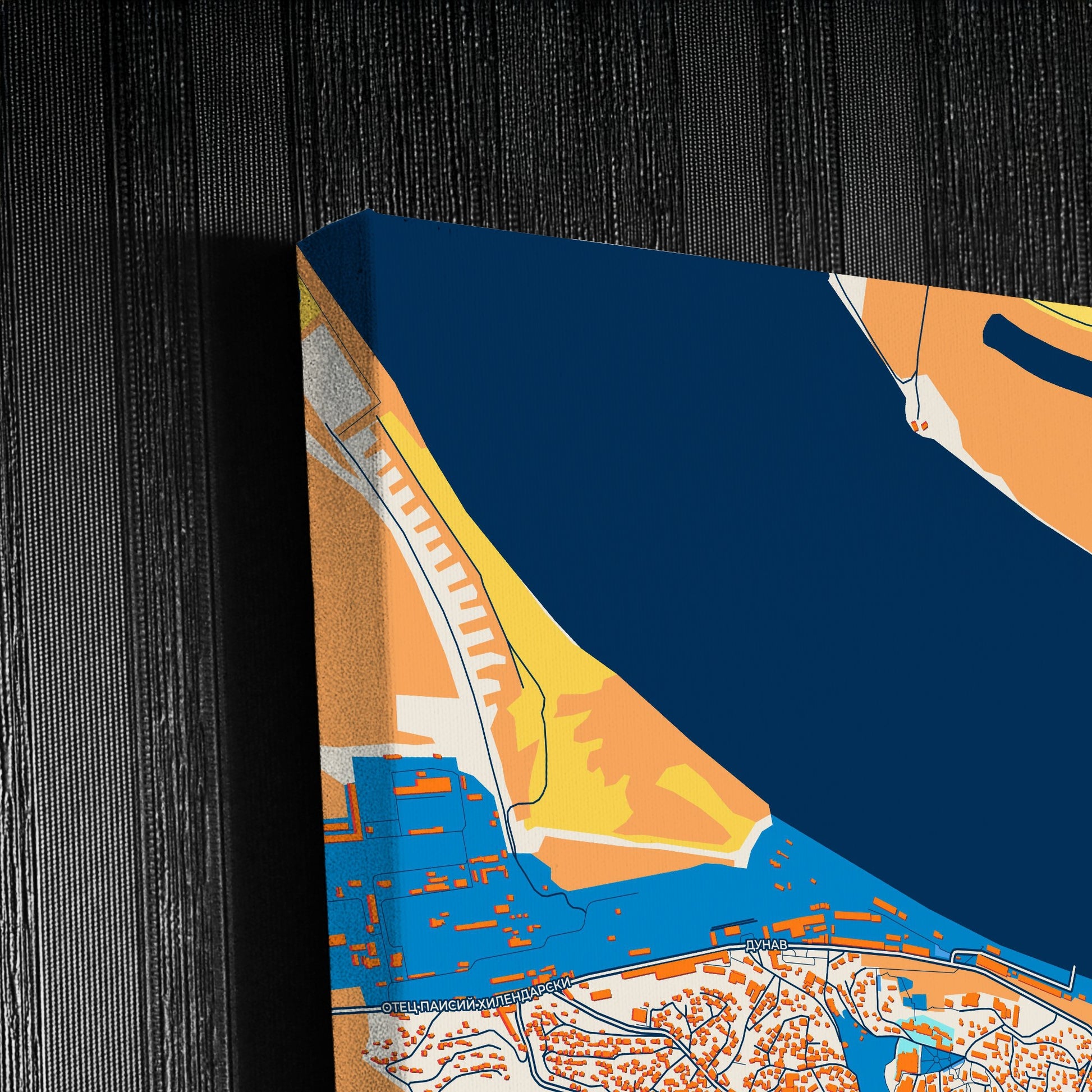 Свищов Bulgaria Colorful City Map Canvas Print Detail