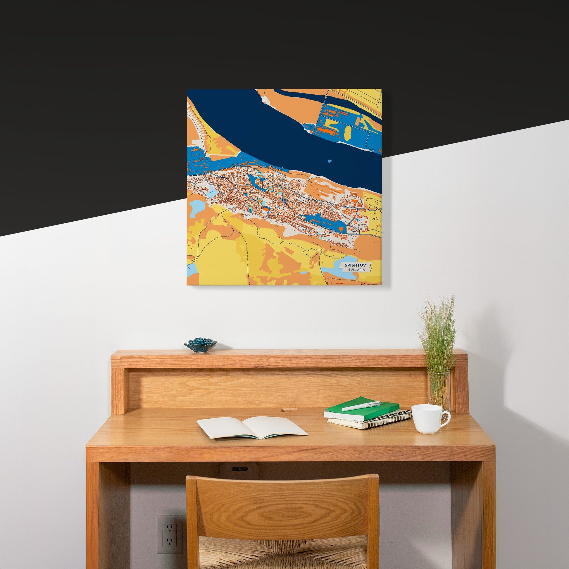 Свищов Bulgaria Colorful City Map Canvas Print Scene