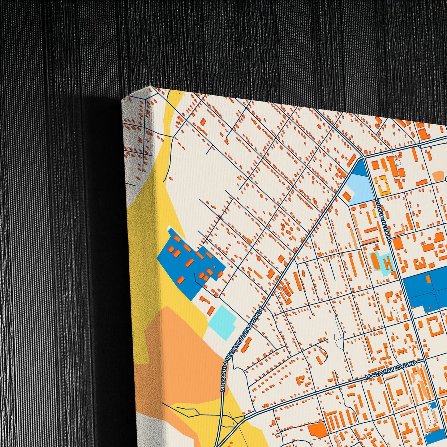 Свободном Russia Colorful City Map Canvas Print Detail