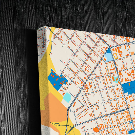 Свободном Russia Colorful City Map Canvas Print Detail