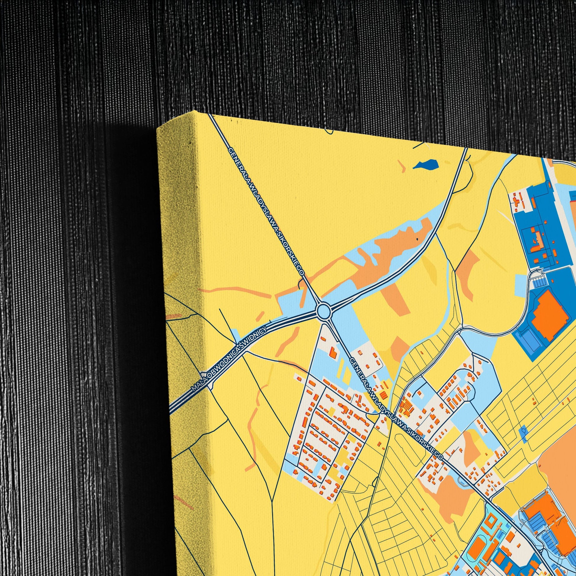 Świdnica Poland Colorful City Map Canvas Print Detail