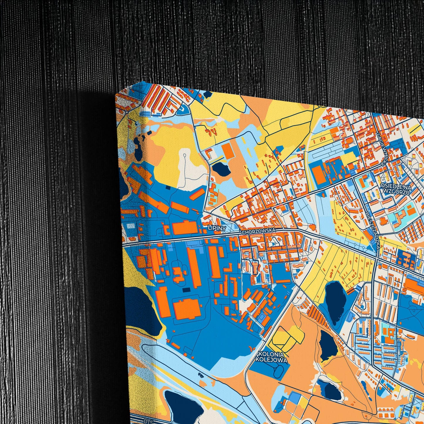 Świętochłowice Poland Colorful City Map Canvas Print Detail