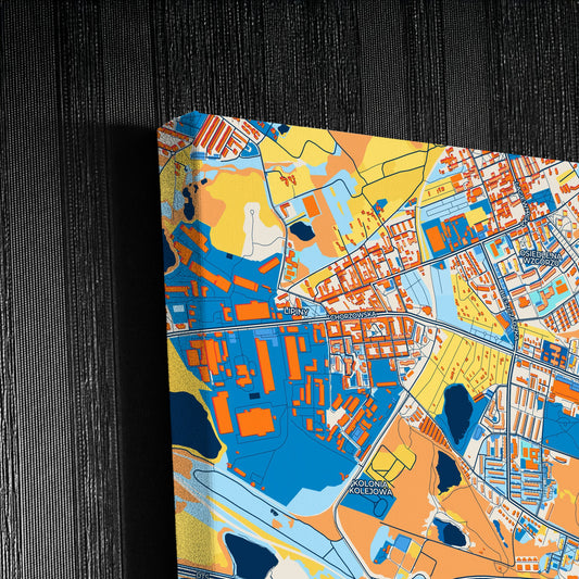 Świętochłowice Poland Colorful City Map Canvas Print Detail