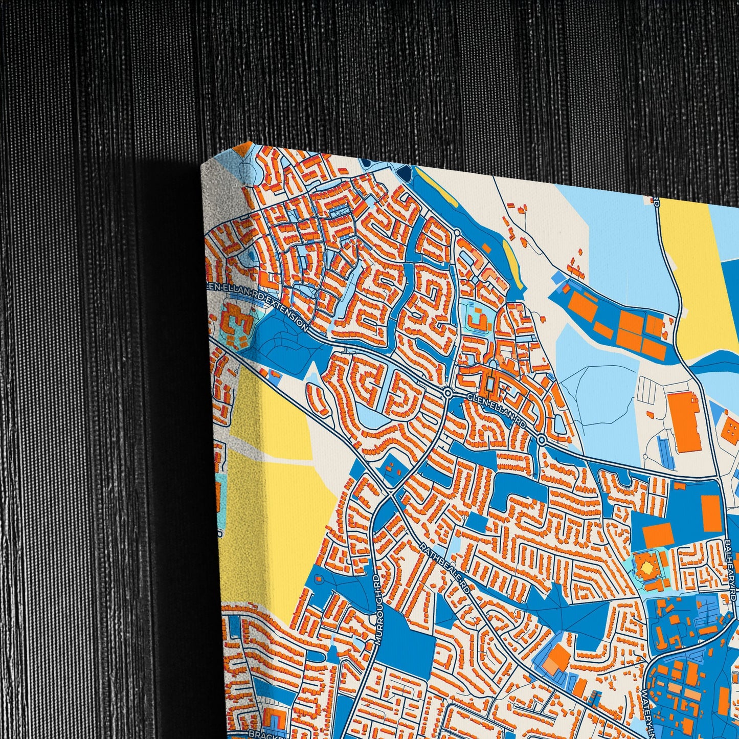 Swords Ireland Colorful City Map Canvas Print Detail