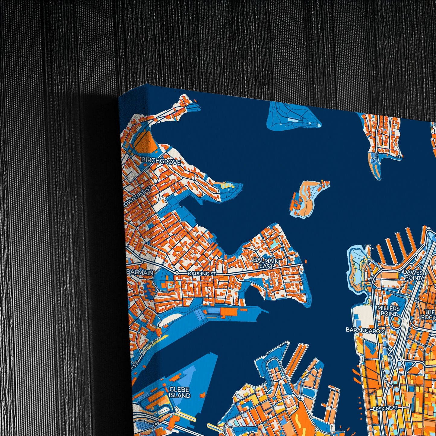 Sydney Australia Colorful City Map Canvas Print Detail