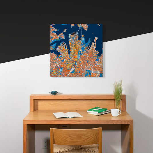 Sydney Australia Colorful City Map Canvas Print Scene