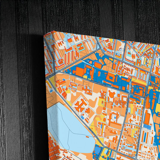 Syktyvkar Russia Colorful City Map Canvas Print Detail
