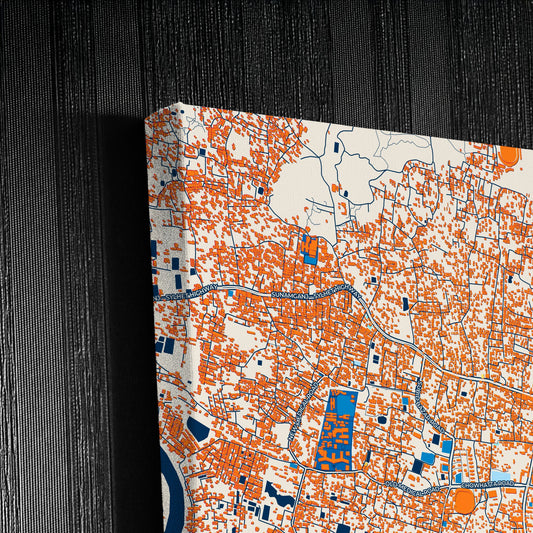 Sylhet Bangladesh Colorful City Map Canvas Print Detail