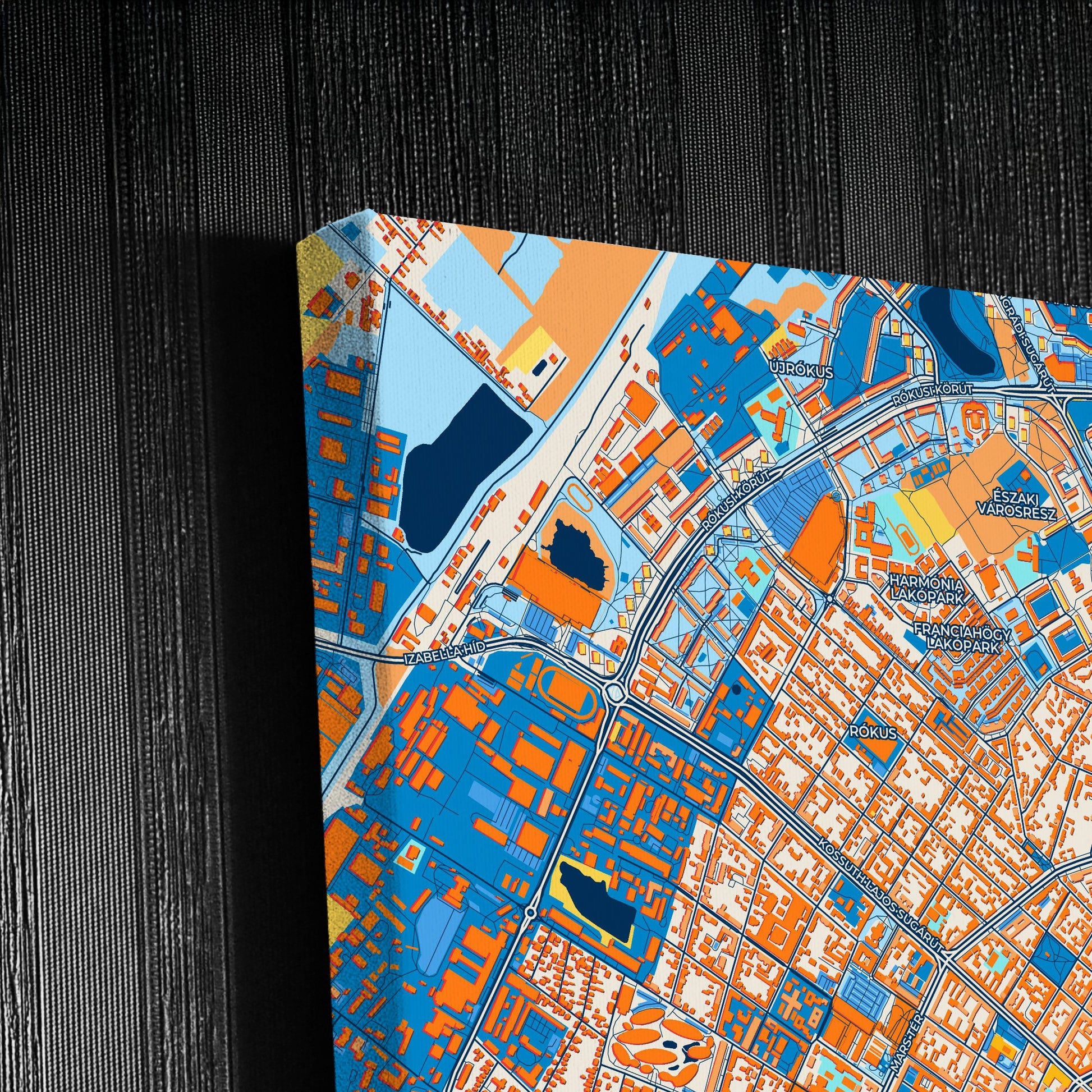 Szeged Hungary Colorful City Map Canvas Print Detail