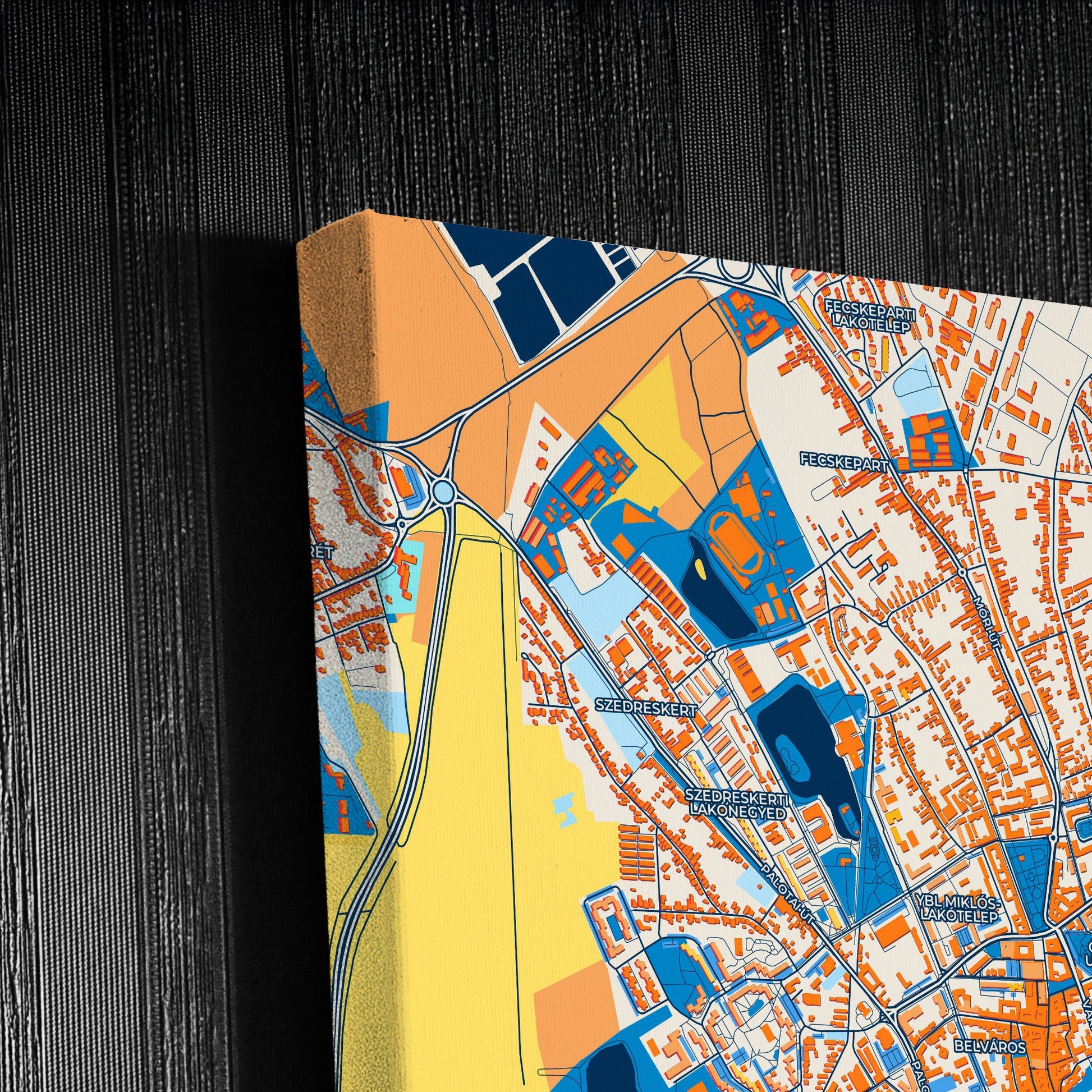 Székesfehérvár Hungary Colorful City Map Canvas Print Detail