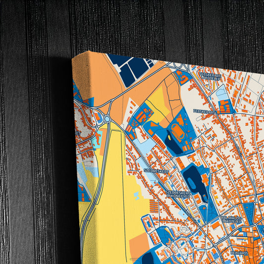 Székesfehérvár Hungary Colorful City Map Canvas Print Detail
