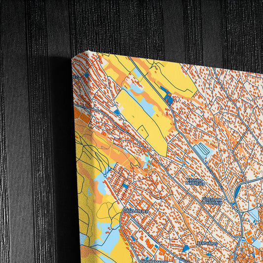 Szentendre Hungary Colorful City Map Canvas Print Detail