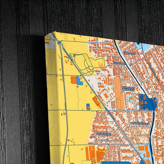 Szentes Hungary Colorful City Map Canvas Print Detail