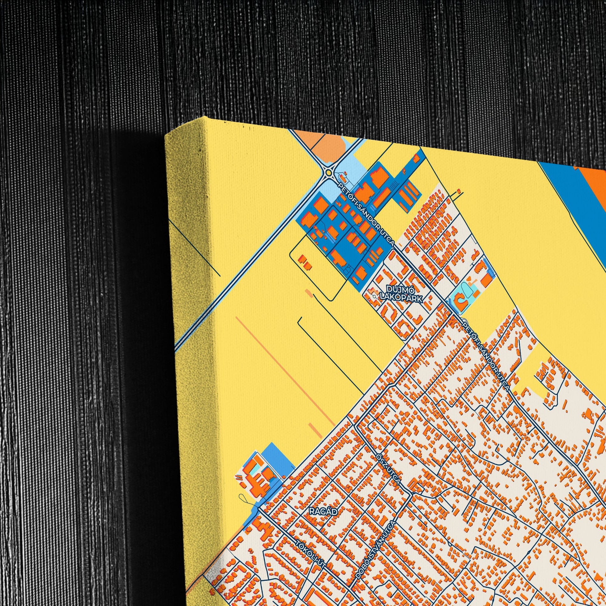 Szigetszentmiklós Hungary Colorful City Map Canvas Print Detail