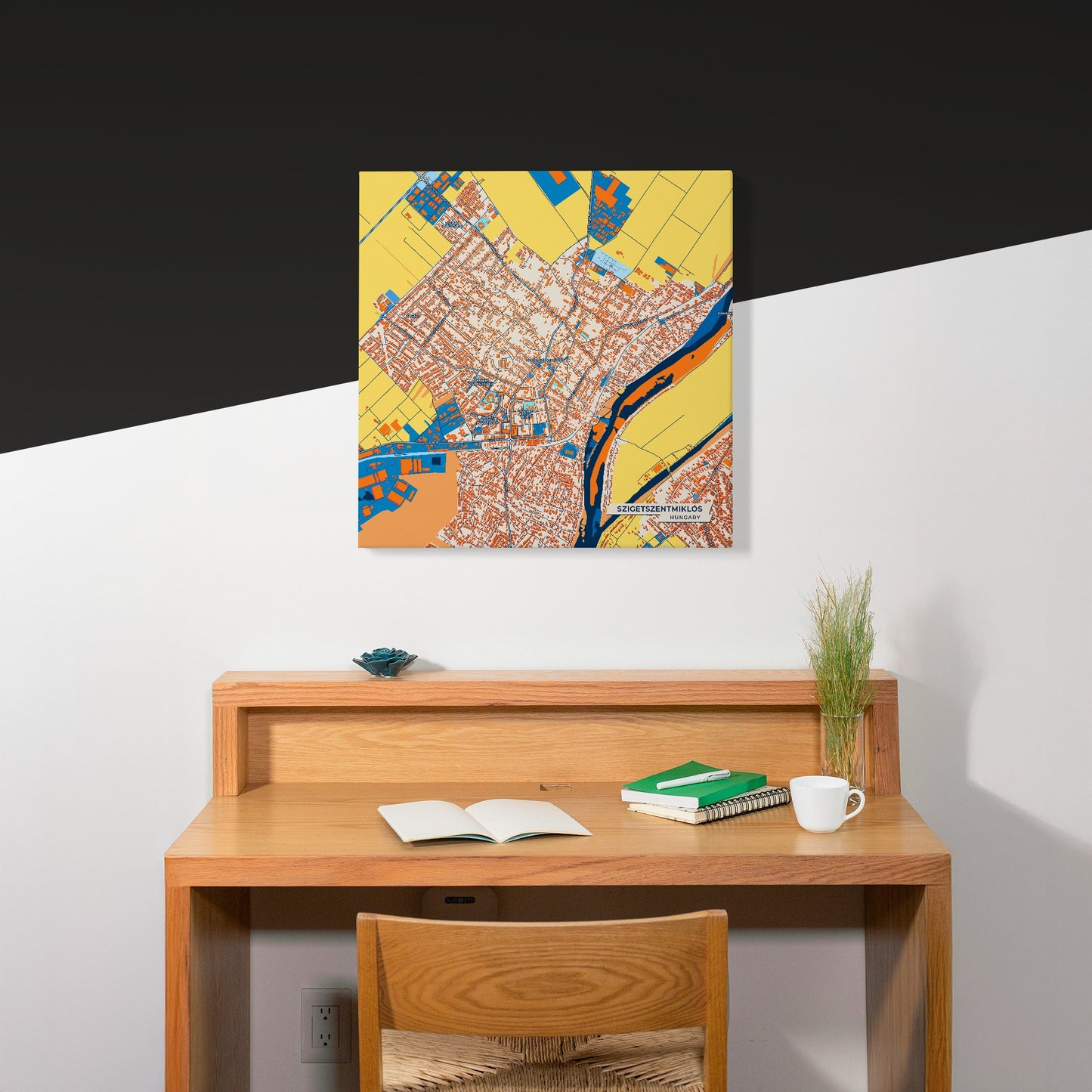 Szigetszentmiklós Hungary Colorful City Map Canvas Print Scene