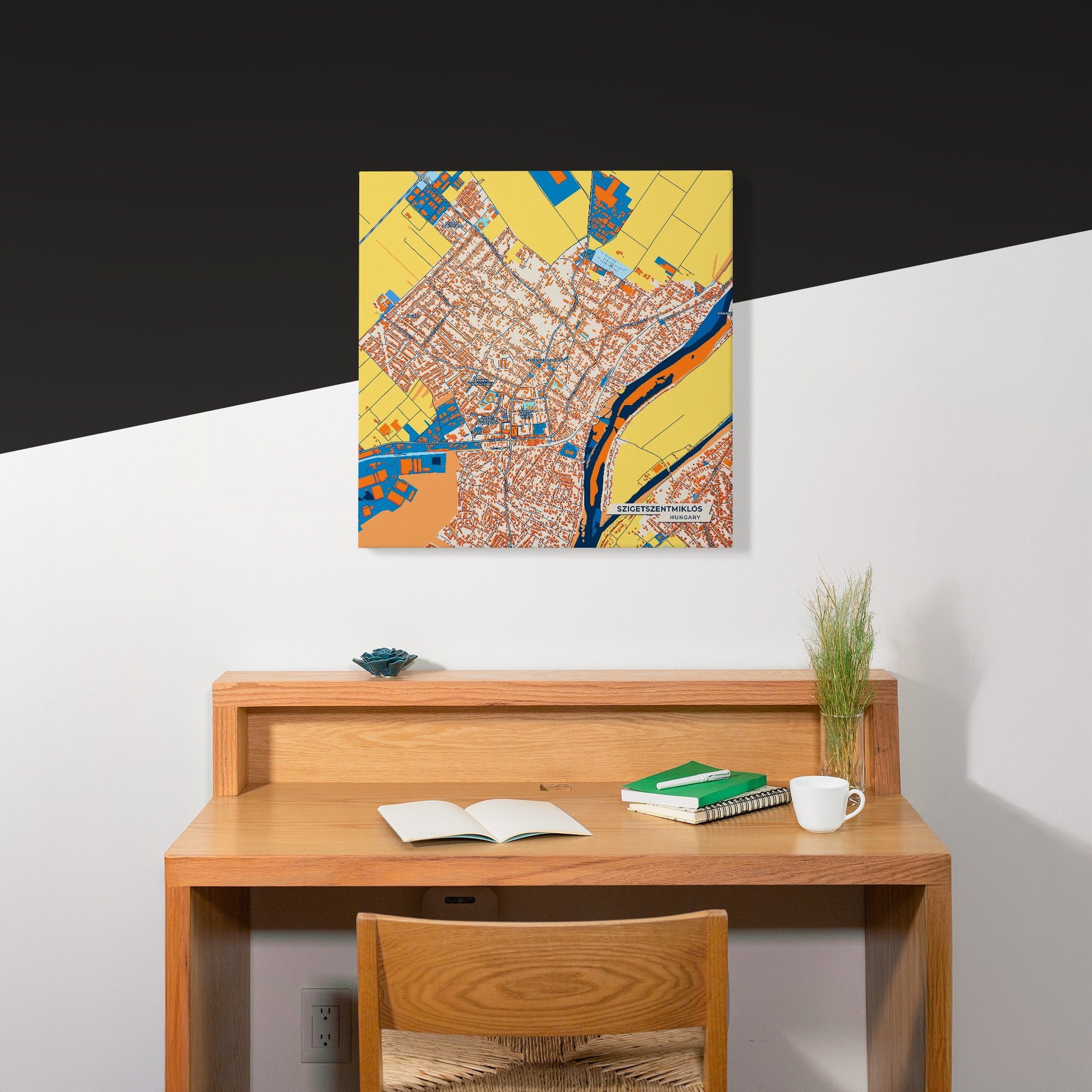 Szigetszentmiklós Hungary Colorful City Map Canvas Print Scene