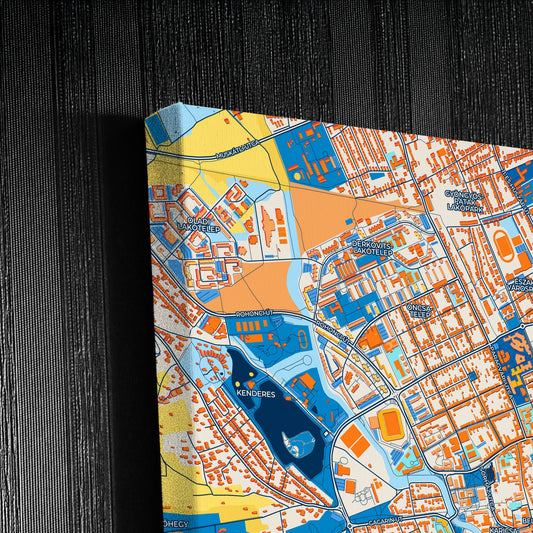 Szombathely Hungary Colorful City Map Canvas Print Detail