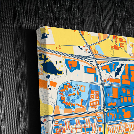 Taastrup Denmark Colorful City Map Canvas Print Detail