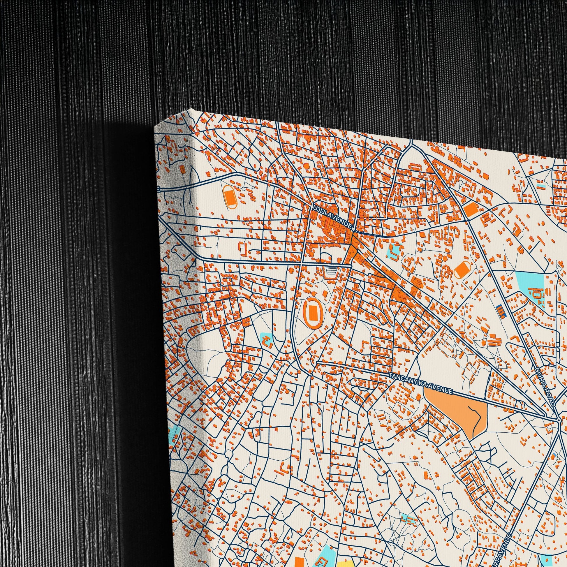 Tabora Tanzania Colorful City Map Canvas Print Detail