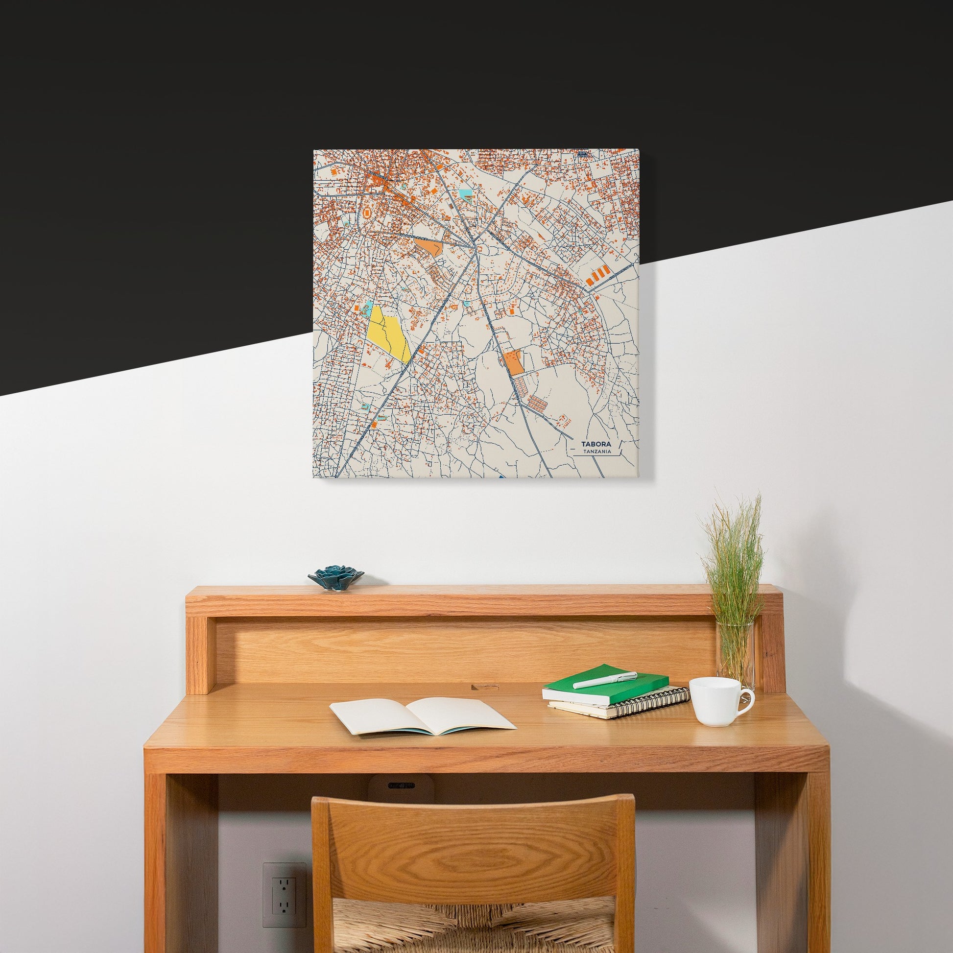 Tabora Tanzania Colorful City Map Canvas Print Scene