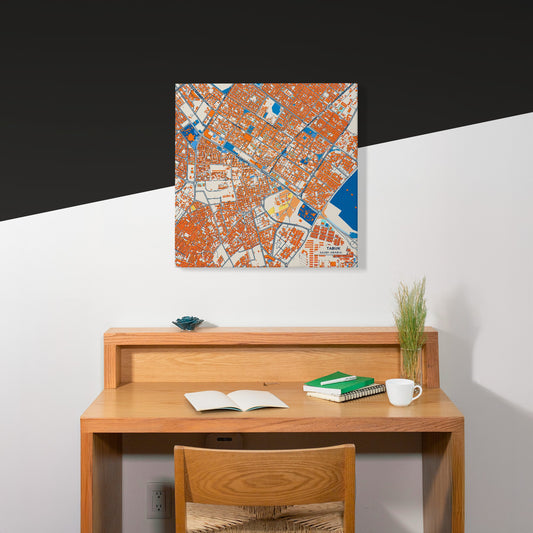 Tabuk Saudi Arabia Colorful City Map Canvas Print Scene