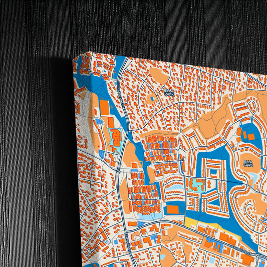 Täby Sweden Colorful City Map Canvas Print Detail