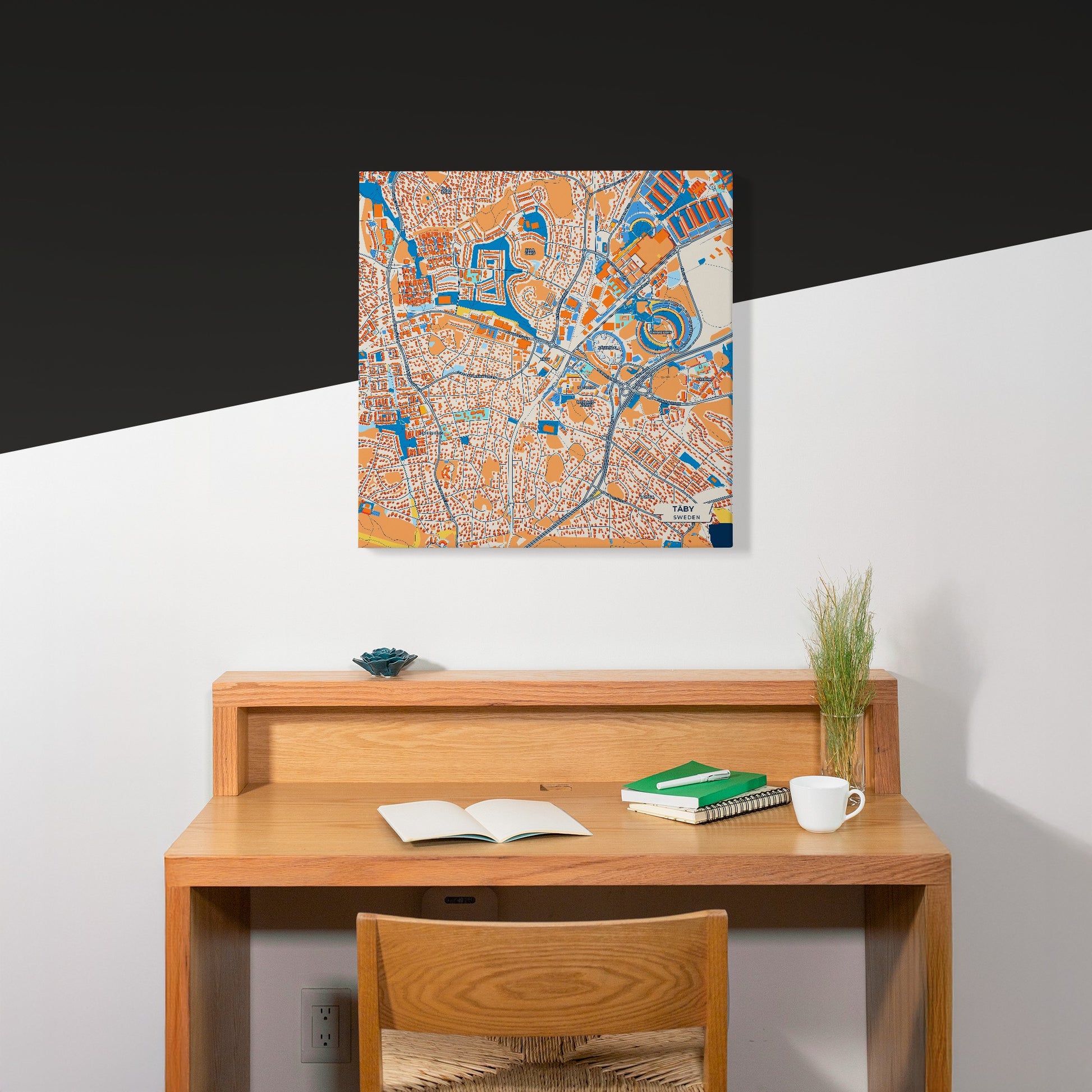 Täby Sweden Colorful City Map Canvas Print Scene