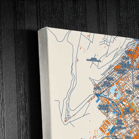 Tacna Peru Colorful City Map Canvas Print Detail