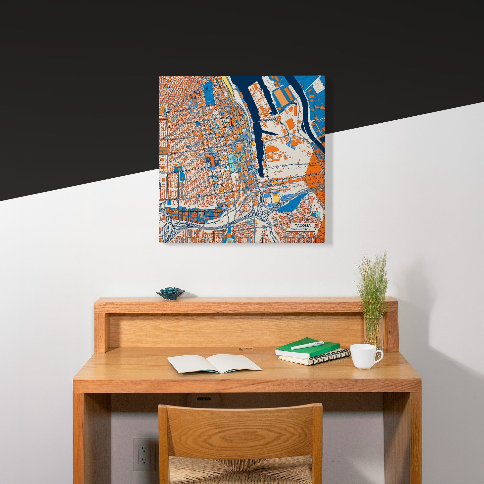 Tacoma Washington Colorful City Map Canvas Print Scene