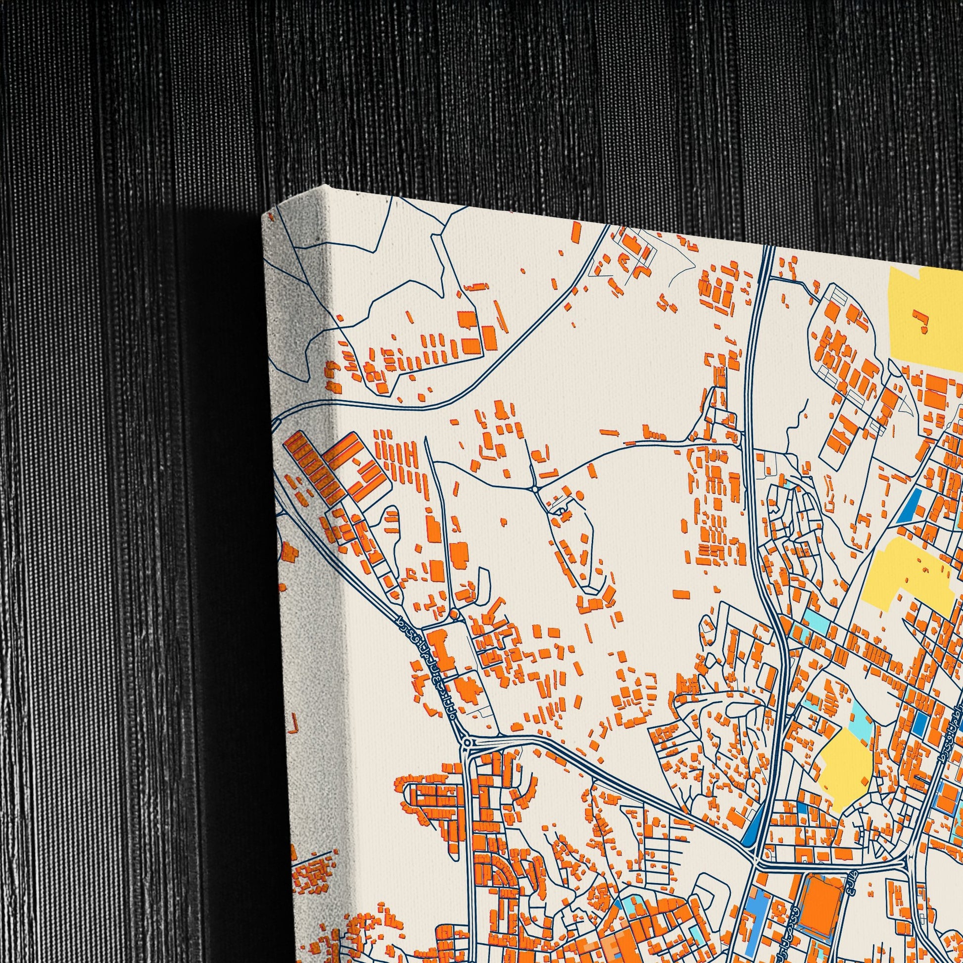 Taif Saudi Arabia Colorful City Map Canvas Print Detail