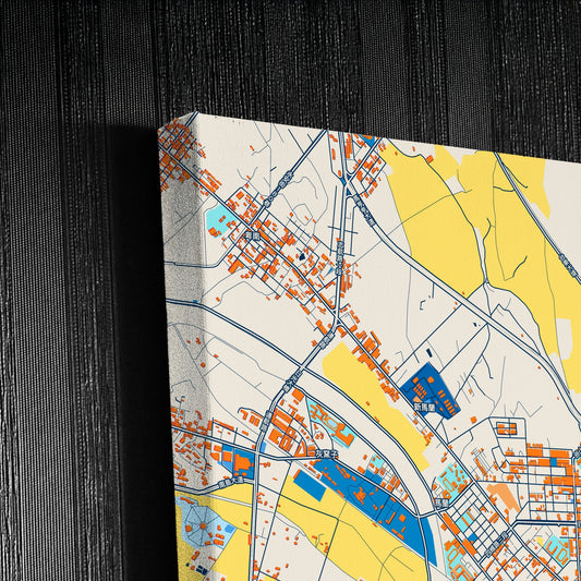Taitung Taiwan Colorful City Map Canvas Print Detail