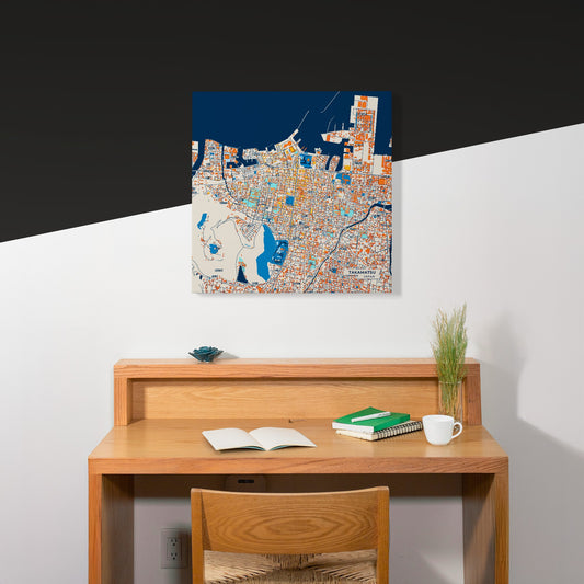 Takamatsu Japan Colorful City Map Canvas Print Scene