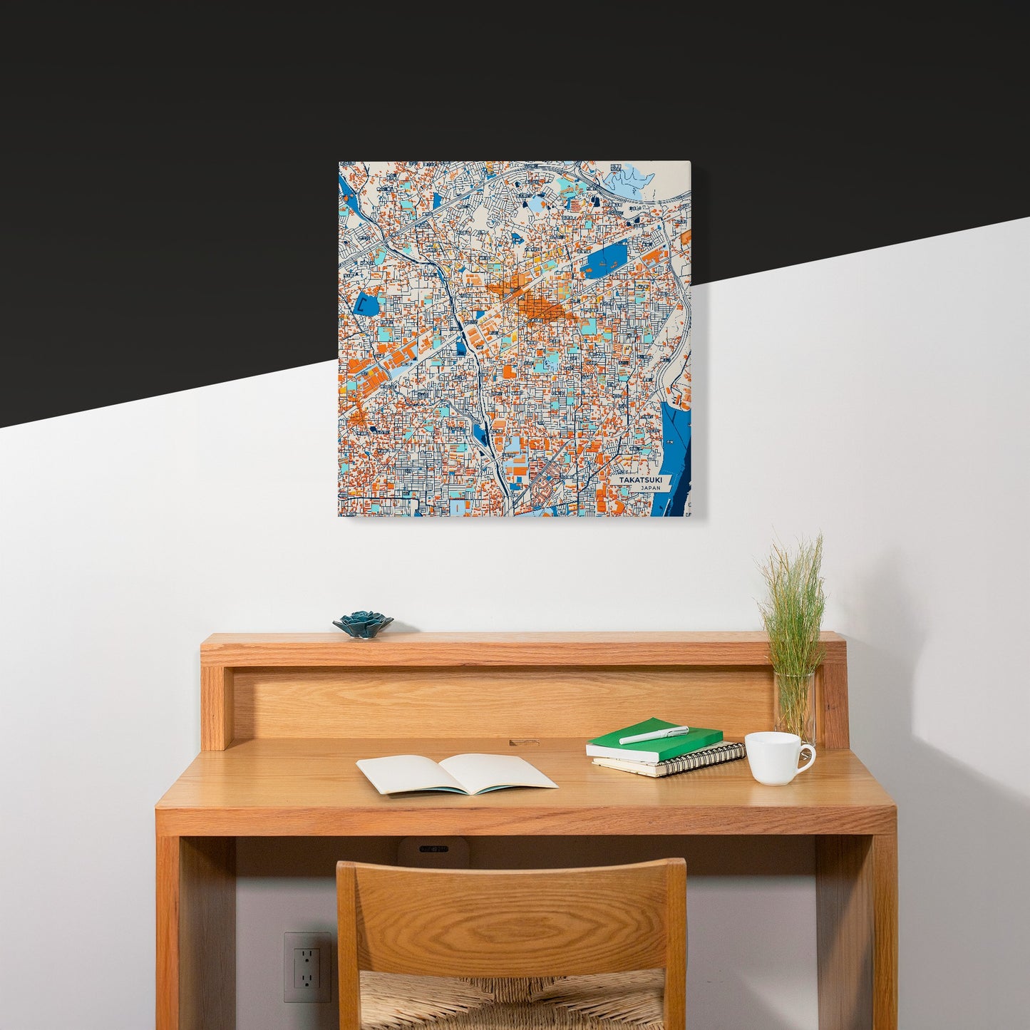 Takatsuki Japan Colorful City Map Canvas Print Scene