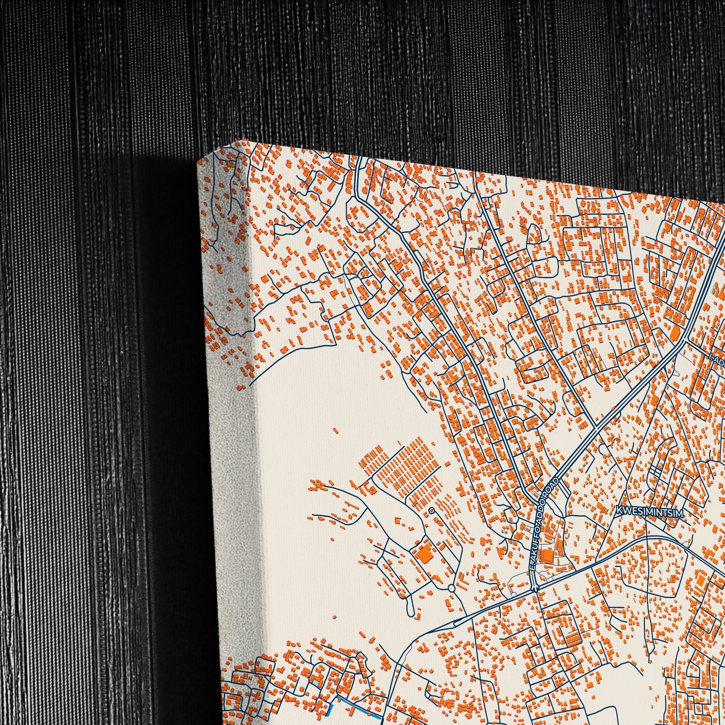 Takoradi Ghana Colorful City Map Canvas Print Detail