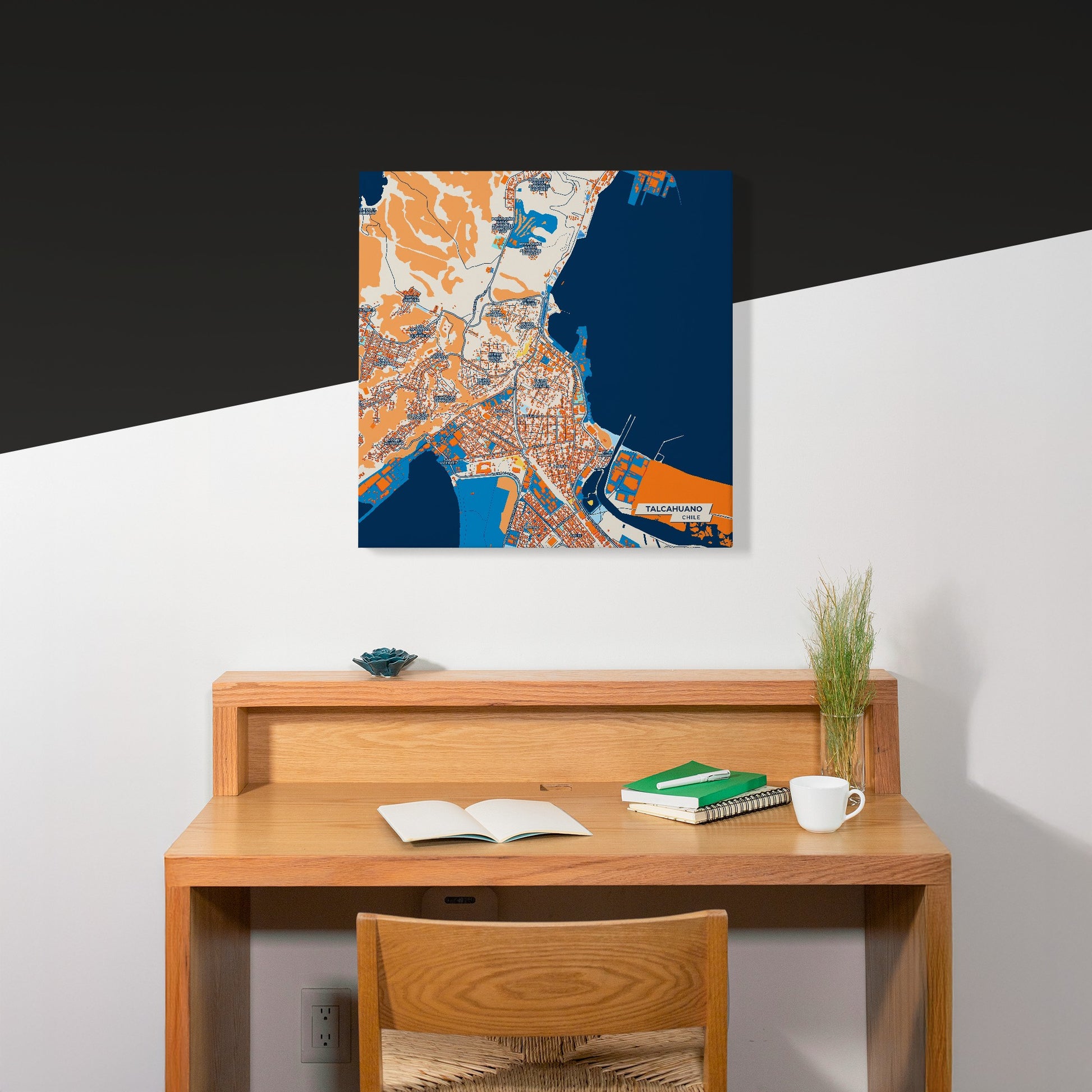 Talcahuano Chile Colorful City Map Canvas Print Scene