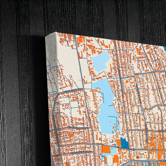 Taldykorgan Kazakhstan Colorful City Map Canvas Print Detail