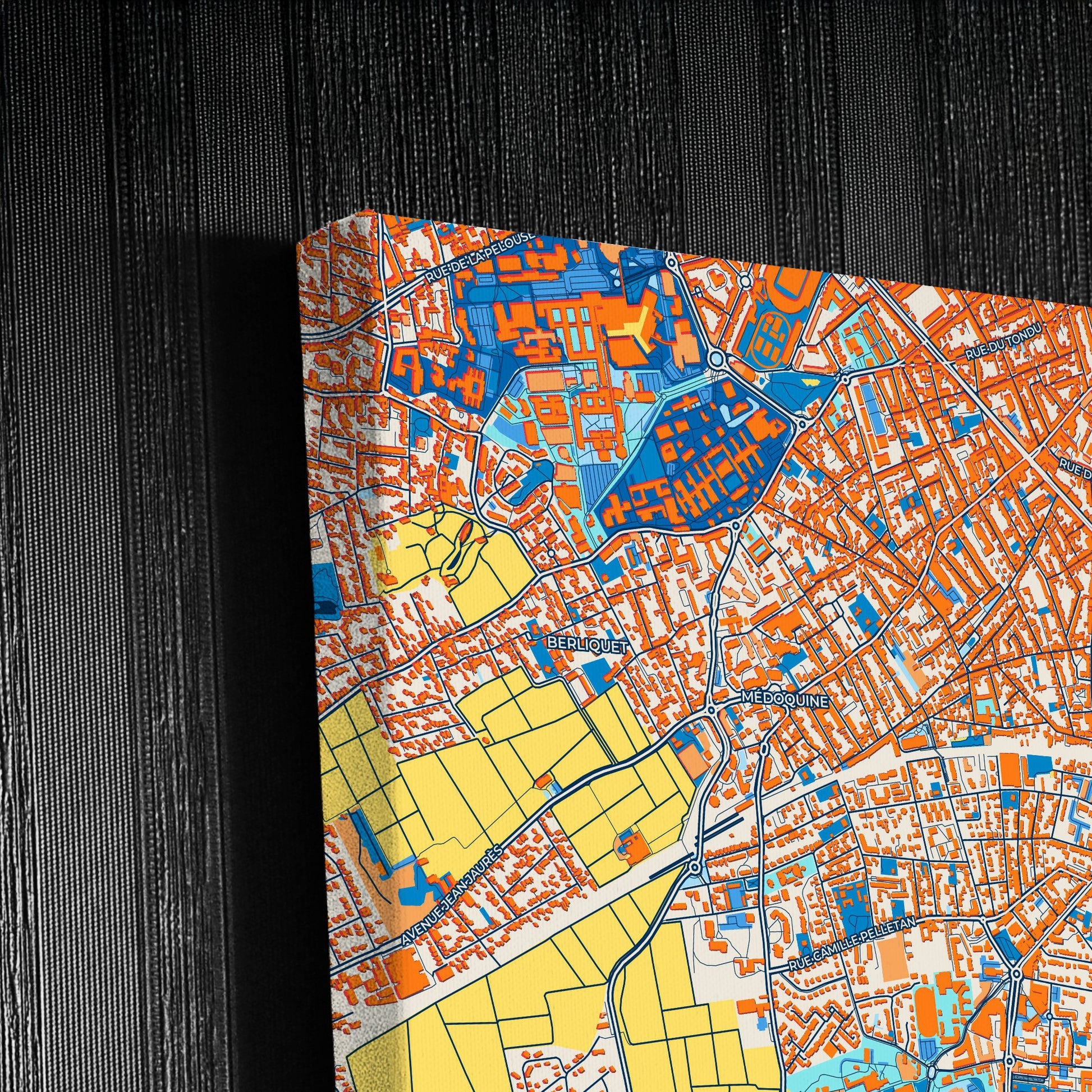 Talence France Colorful City Map Canvas Print Detail