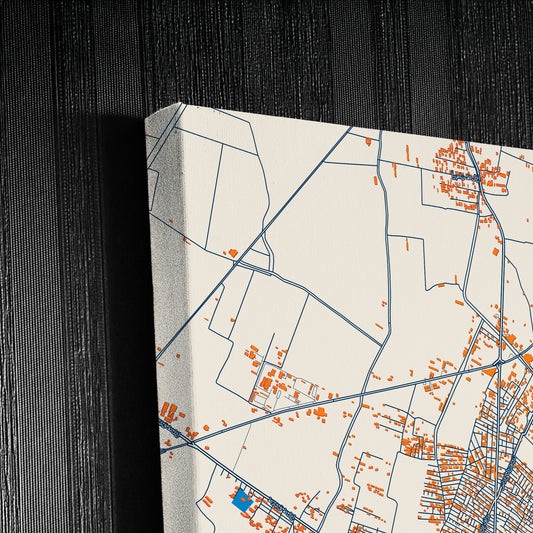 Talkha Egypt Colorful City Map Canvas Print Detail