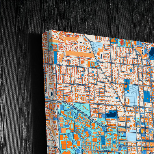 Tallahassee Florida Colorful City Map Canvas Print Detail