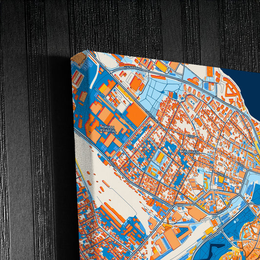 Tallinn Estonia Colorful City Map Canvas Print Detail