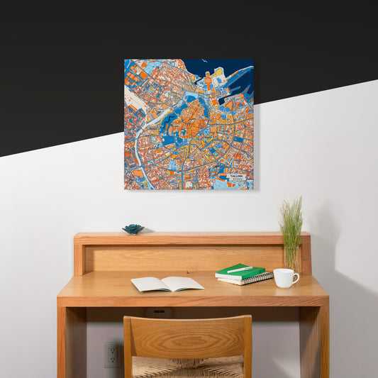 Tallinn Estonia Colorful City Map Canvas Print Scene
