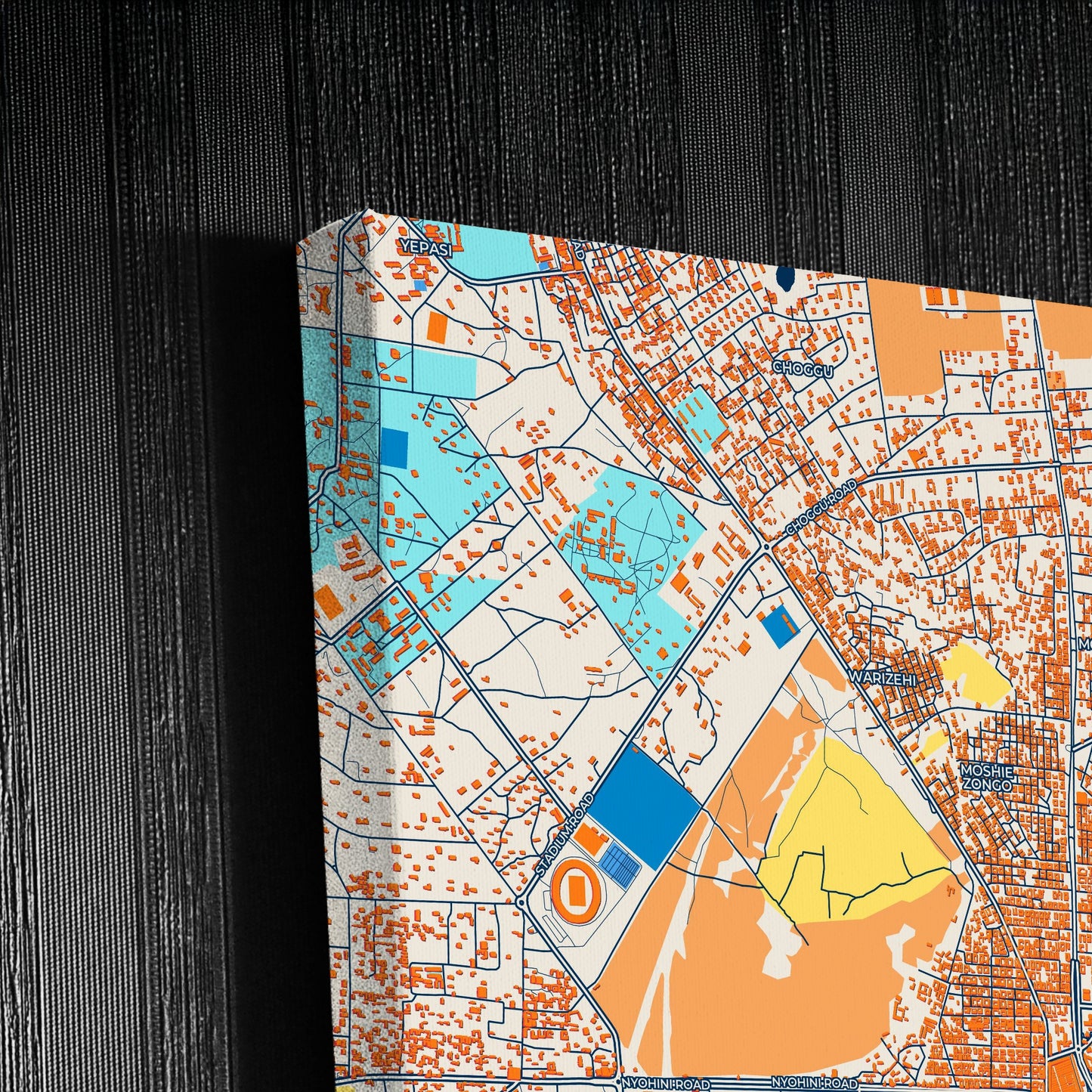 Tamale Ghana Colorful City Map Canvas Print Detail