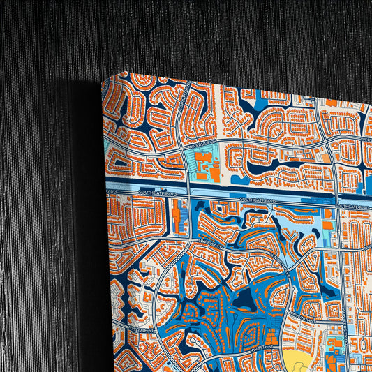 Tamarac Florida Colorful City Map Canvas Print Detail