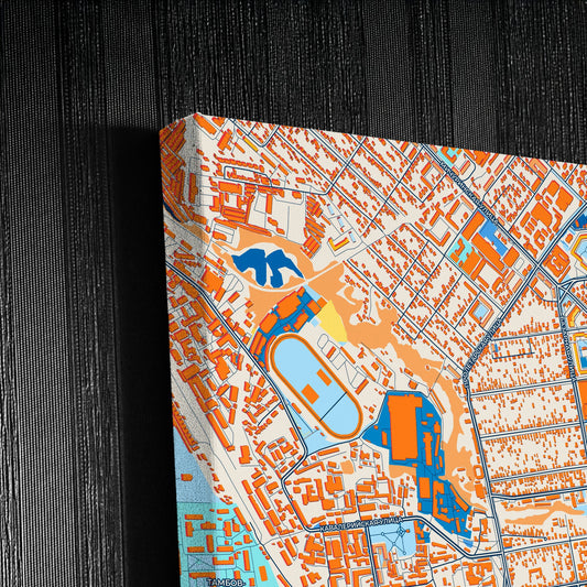 Тамбовское Russia Colorful City Map Canvas Print Detail